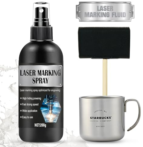 WEILAOK Fluide de Gravure Laser, Spray de Gravure Laser, 200ml | Spray de Marquage Laser, Séchage Rapide, Adapté À la Gravure Laser et au Marquage des Divers Métaux, Verre, Acrylique