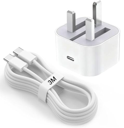 3m IPhone 17/16 Charger,20W USB C Charger Plug for IPhone 17/16/15 pro max,17Air,Plus,17E,16E,USB C to usb-c Cable Fast Lead Long for iPad Pro 12.9,11/13inch(M4),Air 5th/4th,mini 6/7,IPad 10/11th(A16)