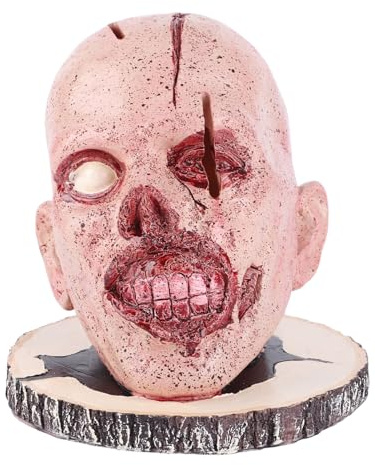 Skull Knife Holder Head Creepy Fun Skeleton Knife Storage Rack Organizer for Kitchen Halloween Horror Decor Resin Material 1 Piece
