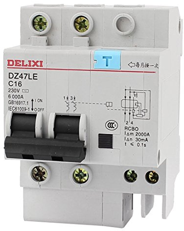 AC 230V 16A 6000A 2 Pôles DIN Montage sur Rail Disjoncteur Miniature 2P