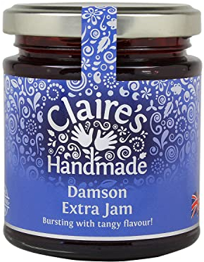 Claire's Handmade | Damson Extra Jam | Breakfast Treat | Great Taste | Tangy Flavour | Gluten Free | GMO Free | Suitable for Vegetarians & Vegans | 227g Jar