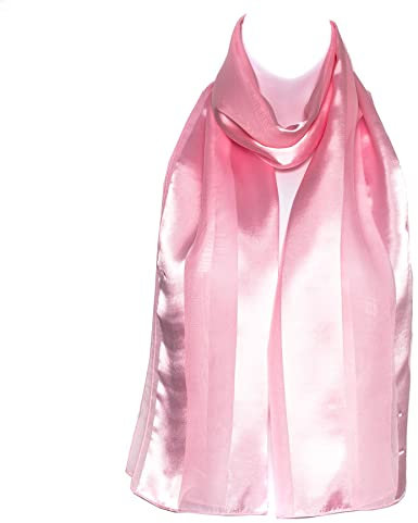 Hat To Socks Foulard en Mousseline de Satin Élégante avec Motif Uni (Rose)