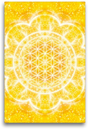 Premium Textil-Leinwand 50 x 75 cm Hoch-Format Blume des Lebens - Lichtkraft | Wandbild, HD-Bild auf Keilrahmen, Fertigbild auf hochwertigem Vlies, Leinwanddruck von Gaby Shayana Hoffmann