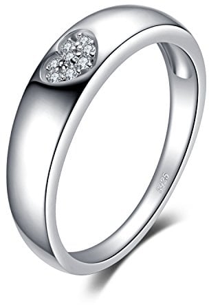 JewelryPalace Herz Liebe Verlobungsring Eheringe Ring Silber 925 Damen, Zirkonia Silberringe Trauringe Damenring Vorsteckring Hochzeitsringe Memoirering Ewigkeitsring Band Ringe Set, Damen Schmuck