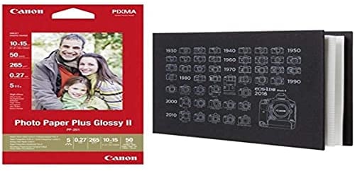 Canon PP-201 Fotopapier - 10 x 15 cm, 50 Blatt und Canon MC-PA001 Fotoalbum