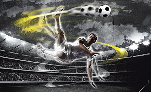 Forwall Fototapete Fussball Sport Moderne Jugendzimmer Jungs Kinderzimmer Vlies Tapete UV-Beständig Geruchsfrei Hohe Auflösung Montagefertig (2000, V8 (368x254 cm) 4 Bahnen)