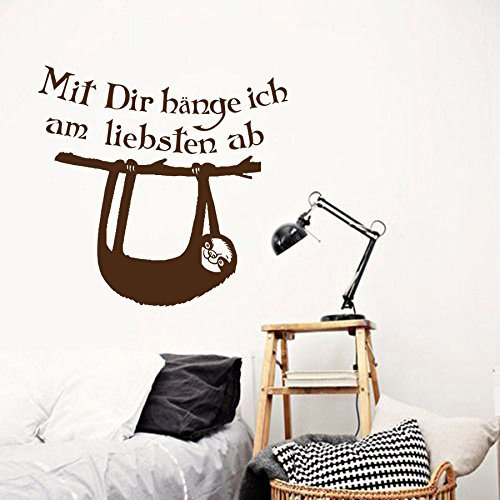 Vinyl Faultier Wandtattoo Zitat Mit Dir Hänge Ich Am Liebsten Ab Faulheit Faultier Faul Sprüche Wandaufkleber Wandsticker Fototapete Wanddekoration Dekoration Kinderzimmer Schlafzimmer Wohnzimmer A610