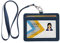 Teskyer Porte Badge Tour de Cou, Fabriqué en Cuir PU, Avec Fenêtre Transparente, 2 Emplacements pour Cartes, Bleu