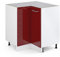 Vicco Eckunterschrank R-Line, Bordeaux Hochglanz/Weiß, 75.6 cm ohne Arbeitsplatte