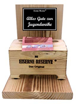 Jugendweihe Geldgeschenk - Eiserne Reserve Geldbox Geldgeschenk - Jugendweihe Geschenke Mädchen Jugendweihe Geschenke für Jungen Text s/w Alles Gute zur Jugendweihe