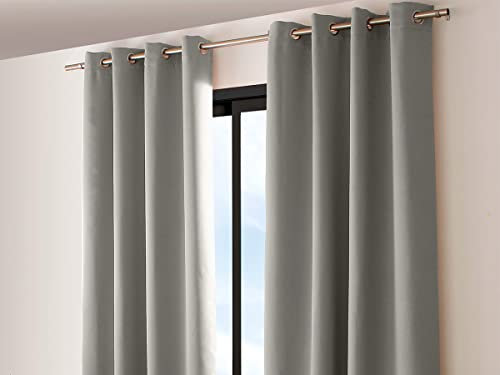 ED ENJOY HOME Rideau Occultant avec Œillets argentés, Gris, Grande Hauteur, 140x280cm, 100% Polyester, Tissu Certifié Oeko-TEX, Collection Réglisse