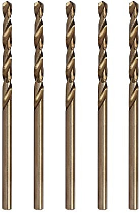 Ohamtes Brocas reducidas de 2 mm de acero de alta velocidad HSS 4341 para hierro/cobre/plástico/placas de aluminio/materiales metálicos, vástago redondo, doble borde, 5 piezas