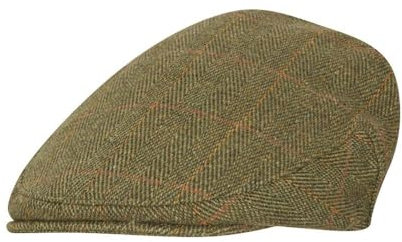 WALKER AND HAWKES - Cambridge - Unisex Schiebermütze aus Tweed - Country-Stil - Dunkles Salbeigrün - XL (60cm)