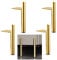 ALXEH 8 Inch Furniture Legs Gold Coffee Table Feet, Mid-Century Metal Furniture Leg for Sofa Cabinet Ottoman, Set of 4 Side Mounted Style Home DIY Replacement Feet