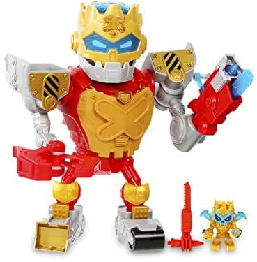 Treasure X - Mega Robot, jouet avec plus de 25 niveaux d'aventure, de sons, de musique et de lumières, trouve des pièces à assembler, désintègre des accessoires et des armes, y compris un mini robot, Famosa (TRR51000)