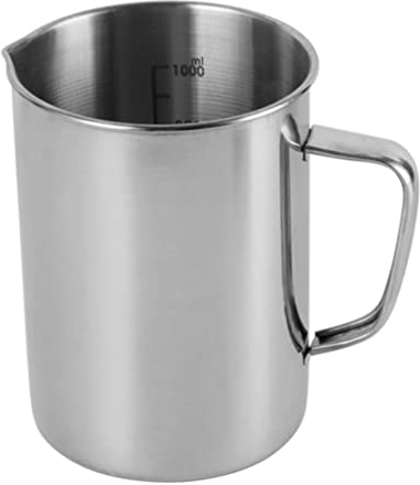 iplusmile Stainless Steel Kettle Stainless Steel Measuring Cup 1000ML Graduated Beaker with Handle and Scale Espresso Jugs for Bar Party Wine Cocktail Drink Shaker Coffee Stainless Steel Water Bottle