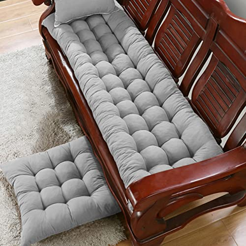 DG Catiee Kissen rechteckig 2/3 Sitzer, 80/100/120 cm dick, Kissen für Gartenstuhl, Chaiselongue, Sofa, Bank (80 x 40 cm, Grau)