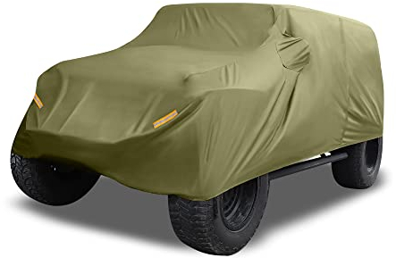 X AUTOHAUX Autoabdeckung SUV Autoplane Outdoor Wasserdicht Auto Abdeckplane für Jeep Wrangler JK JL 4 Türer 2007-2021