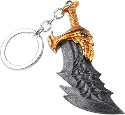 SONGCHANGJEWELRY God Of War Ragnarok Schlüsselanhänger Kratos Blades of Chaos Cosplay Schlüsselanhänger aus Metall Geschenke für Männer und Jugendliche Fan, Schlüsselanhänger mit Klingen des Chaos 2