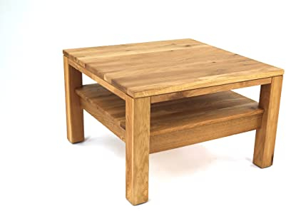 DEINE TANTE EMMA 2152 Couchtisch Bora II Wohnzimmertisch mit Schublade Eiche massiv ca. 70 x 48 x 70 cm