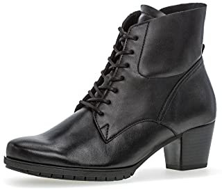 Gabor Damen Schnürstiefeletten, Frauen Stiefeletten,Komfortable Mehrweite (H),uebergangsstiefel,schnürboots,schwarz (Micro),40 EU / 6.5 UK