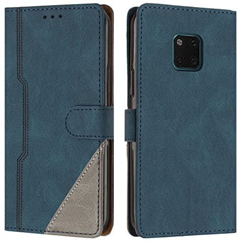 JZASES Cover per Huawei Mate 20 Pro, Custodia in PU Pelle, Antiurto Libro Portafoglio Protettiva Cover Compatibile con Huawei Mate 20 Pro, Blu