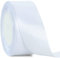 TONIFUL 4 cm x 22 m breites weißes Satinband, solides Stoffband für Hochzeit, Auto, Dekoration, Stuhlschärpe, Basteln, Geschenkverpackung, Schneideremonie, Tischschleifen, Blumennähen,