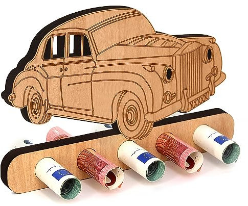 Giftota - Originelle Geburtstag Geldgeschenk Holz - Geschenk für Luxusauto - Rolls Royce Geldgeschenk - Geschenke aus Holz - Geschenke für Frauen & Männer