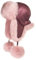 Futrzane Fliegermütze - Schapka Uschanka Damen - Fell Trapper Mütze aus Leder (One Size, Kastanienbraun - Rosa Siberian)