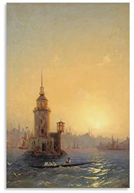 Ansicht des Leandro-Turms in Konstantinopel Ivan Aivazovsky Poster Kunstwerke Leinwand Poster Wandkunst P