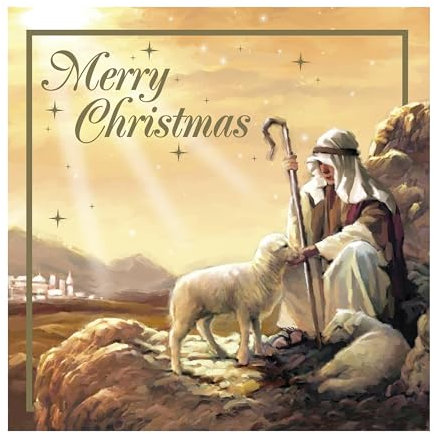 Eurowrap Weihnachtskarten, traditionell, religiös, 2 Designs, saisonale Segen und Frohe Weihnachten, umweltfreundliche Verpackung, 100 % recycelbar, 12 Stück