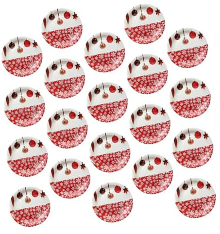 NIYANGLE 20 Pièces Assiette En Carton De Noël Flocon De Neige Vaisselle De Table Fournitures De Fête Du Nouvel An Assiettes à Dessert Plat De Noel Papier Jetable Joyeux Noël