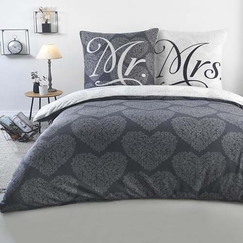 BaSaTex Winter Flausch Partner Fleece Bettwäsche Set | 3 Teilige Garnitur | 100% Mikrofaser | 200x220 + 2X 80x80 cm | Design 02