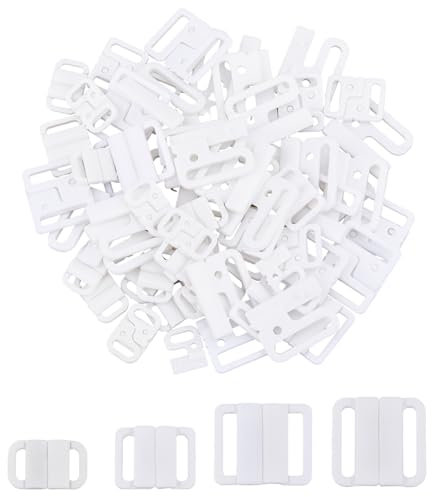 SUPERFINDINGS 60 set di Plastica Bikini Reggiseno Clip Ganci 4 dimensioni Reggiseno Bianco Gancio Scorrevole Reggiseno Chiusura Parte di Ricambio Cucire Sul Costume Da Bagno Reggiseno per La Lingerie