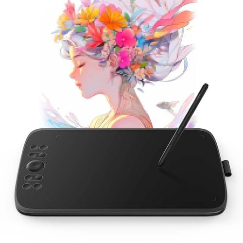 Tablette de dessin graphique numérique, 8 touches tactiles, 1 panneau, stylet sans batterie, pour ordinateur portable Win/MAC/Android/Chrome OS