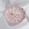 Vukehon Jewelry Dish Lotus Leaf Shape Ring Holder Ceramic Decorative Plate Trinket Tray Key Bowl(Petals-Pink)