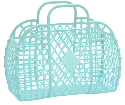 Zuasdvnk Plastikgelee Taschen, Wiederverwendbarer Geschenkkorb, Strandtasche, Braut, Osterkorb