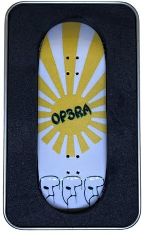 Leefai Pro Fingerboard Deck 34 * 96mm Op3ra V2 Handmade Wood Decks 5 Layer UV Printing Graphic (Yellow Rays)