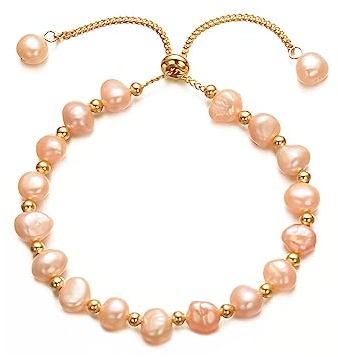 vissen Süßwasserperlen Perlen Armband Gold Armband Vergoldet Damen Verstellbar Armbänder Hypoallergene Modeschmuck