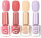 Nail Polish Set - 4 Colour Nail Varnish Set - No Bake Quick Dry Nail Polish - No Chip Long Last Nail Polish - Pink Red Yellow Purple Vegan Nail Polish Hard Wearing Nail Art Home