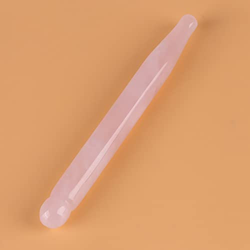 Yctze Rose Quartz Crystal Face Massage Wand, Healing Stone Stick for Skin Beauty