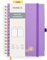 POPRUN Notizbuch A5 Gepunktetes, Bullet Dotted Journal, Spiral-Notizbücher 120 GSM Papier, 141 nummerierte Seiten, Hardcover mit Kleberegisterkarten und 8 Abreißblättern - VT(Violett)
