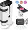 Mini Microscope de Poche 100x-250x pour Enfants Adultes, Microscope Portatif Main, Miniscope Portable pour Enfants Adultes, Scientifique Education, Blanc