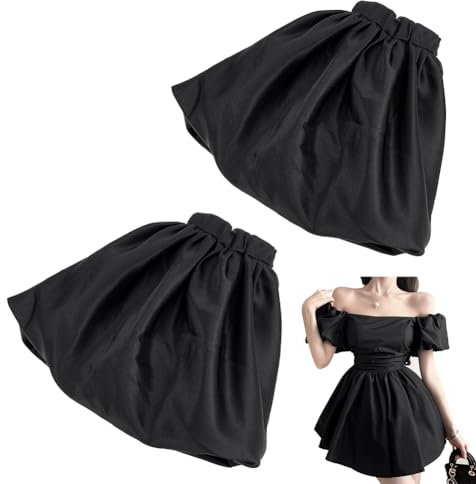 BENECREAT 1 Pair Removable Puff Sleeves, Black Polyester Bridal Sleeves Detachable Puff Sleeves for Wedding Dress Bridal Accessories, 27x20x4cm