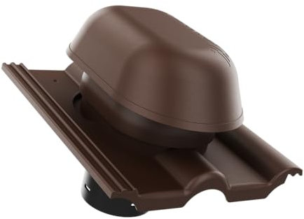 KRONO-PLAST Sanitär-Entlüftungskamin Dachziegel 150 für Betondachziegel Brass Frankfurter, Benders Mecklenburger, ProDach - Doppelrömer Dachziegel (Braun)