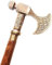 Vintage Walking Cane Wooden Walking Stick Brass Antique Axe Handle Gift Men Women