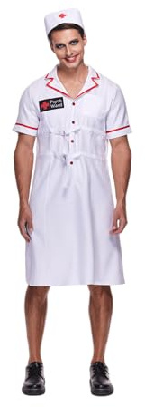 EraSpooky Mann Halloween Krankenschwester Kostüm Halloween Horror Doktor Kostüm Mann Clown Kostüm