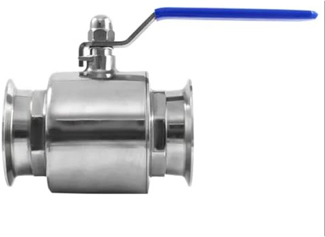 Ventil, 1 Stücke 3/4 1 1-1/4 1-1/2 1-3/4 2 Edelstahl Sanitär-Kugelhahn 19mm-51mm Tri Clamp 50,5mm 64mm Kugelhahn mit Ferrule-Typ(38mm x Ferrule 50.5)