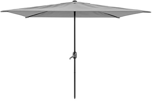 Arreditaly Ombrellone Rettangolare 3 x 2 M Da Giardino Parasole Per Balcone Con Air Vent Apertura A Manovella Anti UV Idrorepellente Per Mare Spiaggia Piscina Terrazzo Design Bahamas (Grigio)