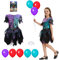 Ulikey Disfraz de Payaso Horror para Niña, Vestido Malvado con Pintura Facial y Globos, Azul y Morado, Traje Asesino para Carnaval, Halloween y Fiestas (L, 10-12)